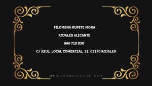 abogado Filomena Rufete Mora en la localidad de Rojales