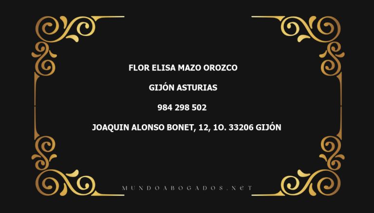 abogado Flor Elisa Mazo Orozco en la localidad de Gijón