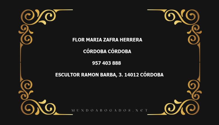 abogado Flor Maria Zafra Herrera en la localidad de Córdoba