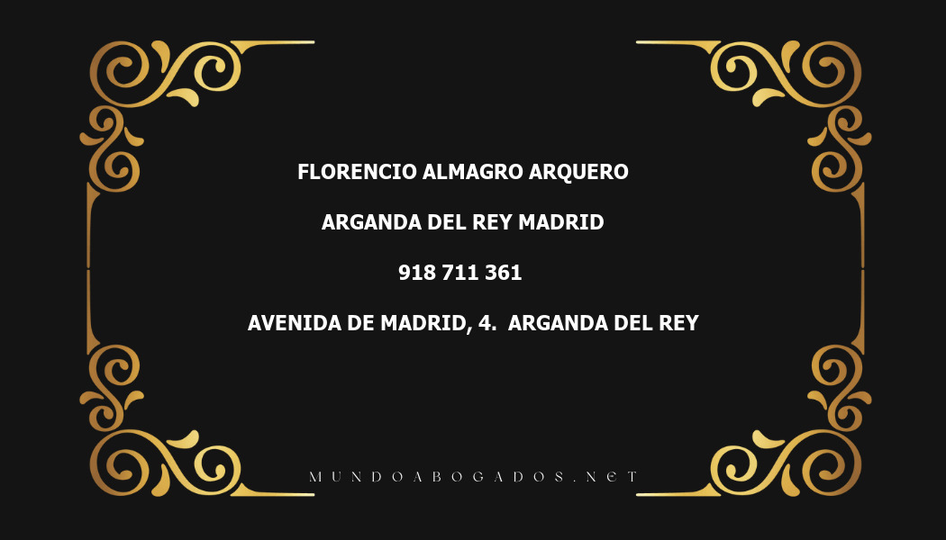 abogado Florencio Almagro Arquero en la localidad de Arganda del Rey