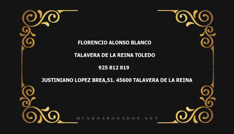 abogado Florencio Alonso Blanco en la localidad de Talavera de la Reina