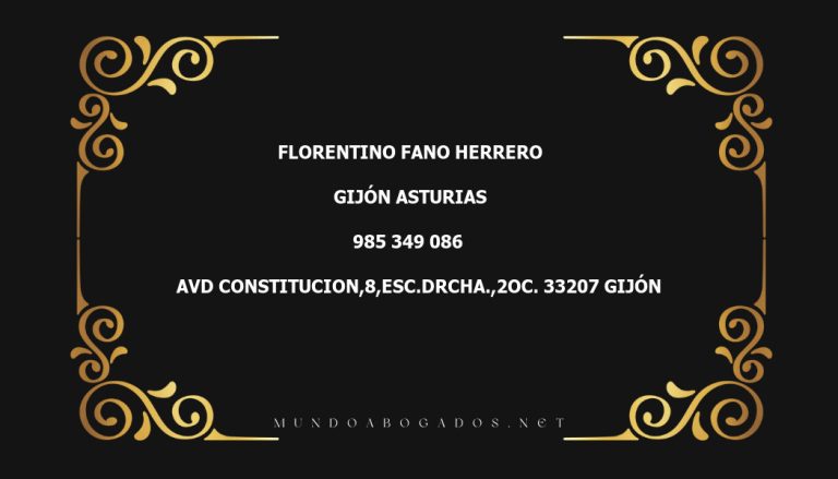 abogado Florentino Fano Herrero en la localidad de Gijón