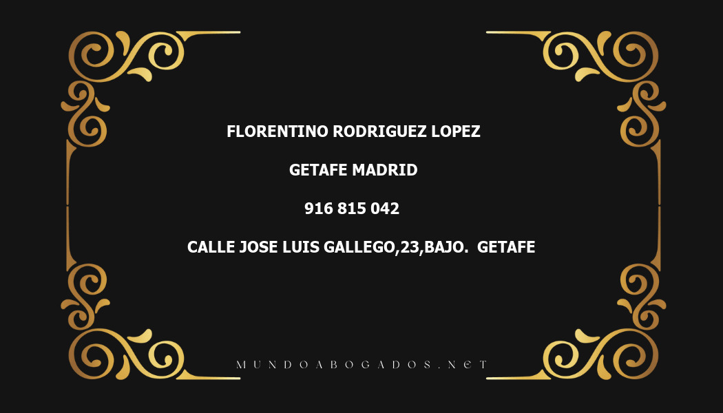 abogado Florentino Rodriguez Lopez en la localidad de Getafe