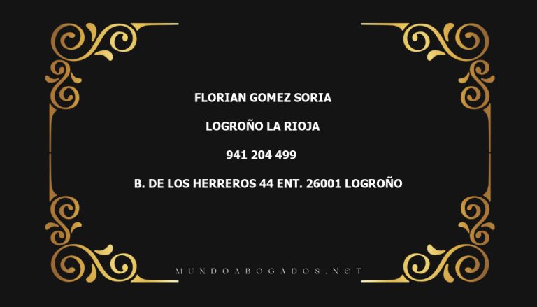 abogado Florian Gomez Soria en la localidad de Logroño