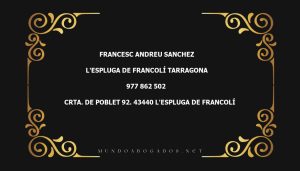 abogado Francesc Andreu Sanchez en la localidad de L'Espluga de Francolí