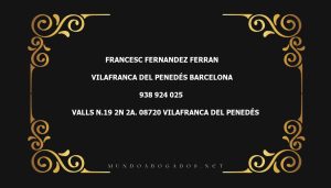 abogado Francesc Fernandez Ferran en la localidad de Vilafranca del Penedés