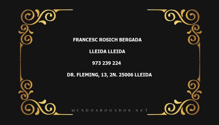 abogado Francesc Rosich Bergada en la localidad de Lleida