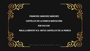 abogado Francesc Sanchez Sanchez en la localidad de Castellvi de la Marca