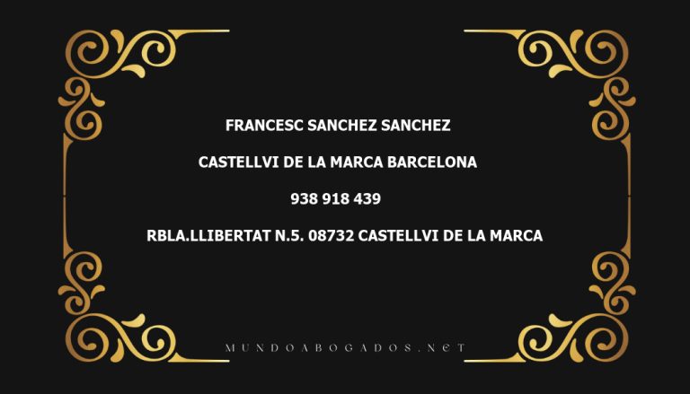 abogado Francesc Sanchez Sanchez en la localidad de Castellvi de la Marca