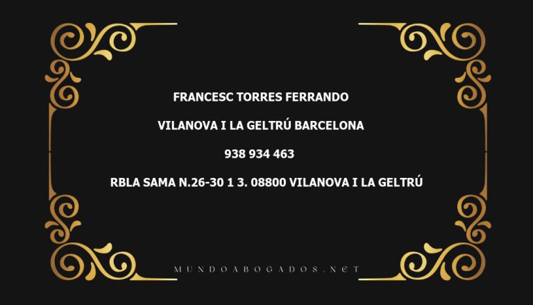 abogado Francesc Torres Ferrando en la localidad de Vilanova i la Geltrú