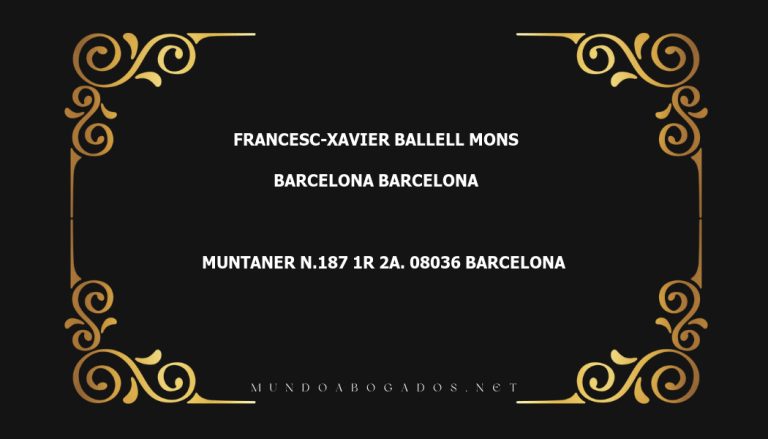 abogado Francesc-Xavier Ballell Mons en la localidad de Barcelona