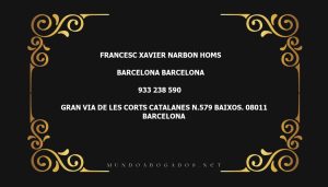 abogado Francesc Xavier Narbon Homs en la localidad de Barcelona