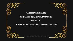 abogado Francesca Balanza Bel en la localidad de Sant carles de la Rápita