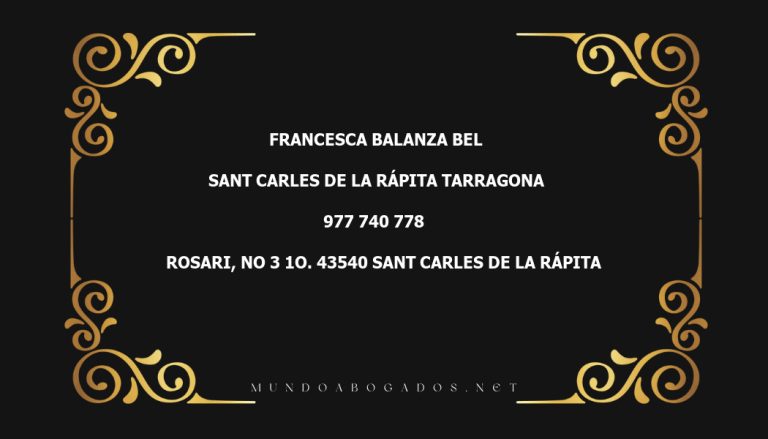 abogado Francesca Balanza Bel en la localidad de Sant carles de la Rápita