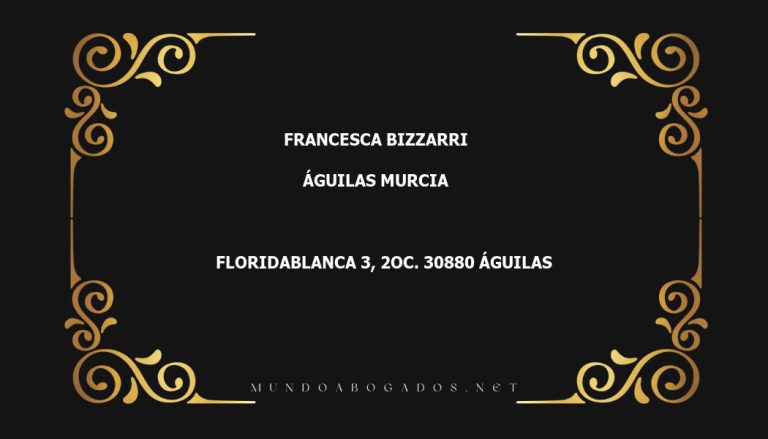 abogado Francesca Bizzarri en la localidad de Águilas