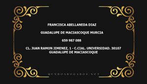 abogado Francisca Abellaneda Diaz en la localidad de Guadalupe de Maciascoque