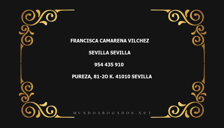 abogado Francisca Camarena Vilchez en la localidad de Sevilla