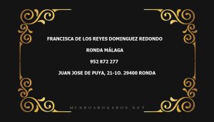 abogado Francisca De Los Reyes Dominguez Redondo en la localidad de Ronda