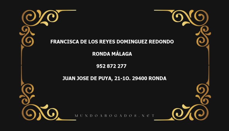 abogado Francisca De Los Reyes Dominguez Redondo en la localidad de Ronda