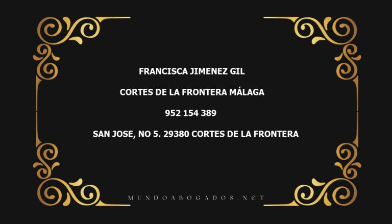 abogado Francisca Jimenez Gil en la localidad de Cortes de La Frontera