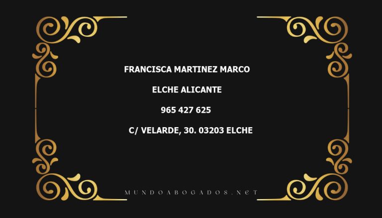 abogado Francisca Martinez Marco en la localidad de Elche