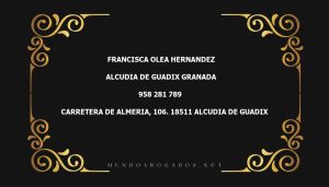 abogado Francisca Olea Hernandez en la localidad de Alcudia de Guadix