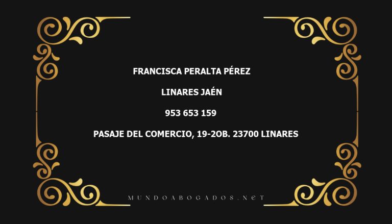 abogado Francisca Peralta Pérez en la localidad de Linares