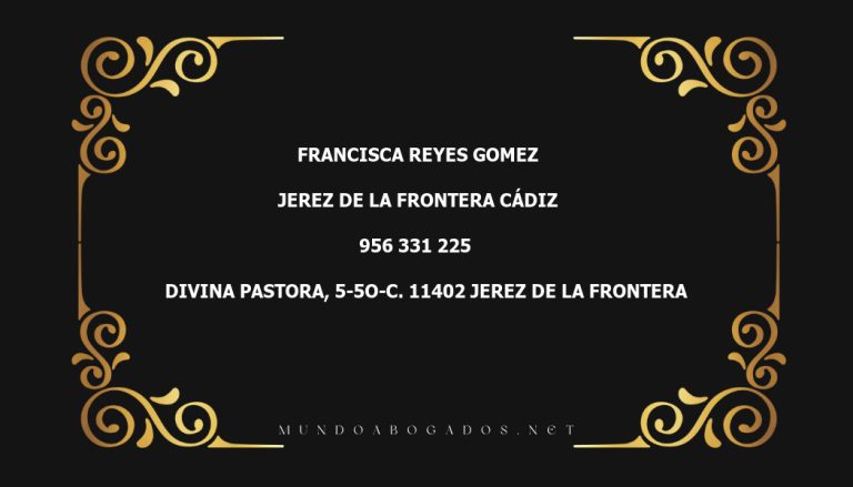 abogado Francisca Reyes Gomez en la localidad de Jerez de la Frontera