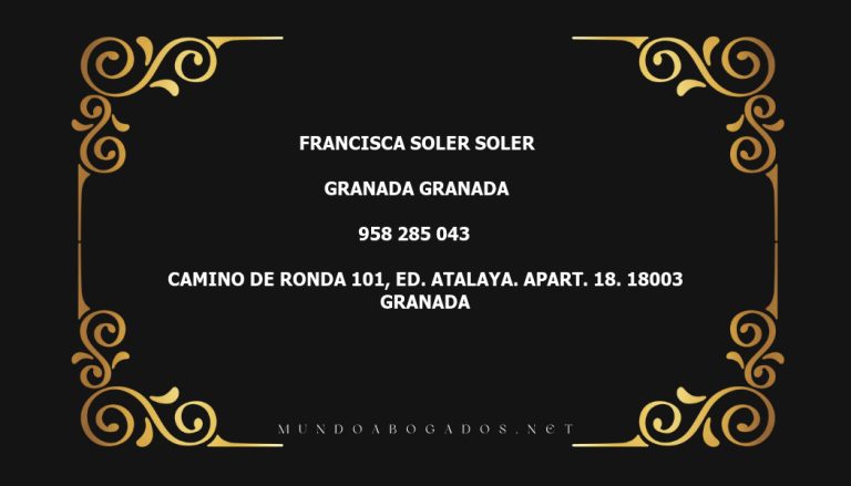 abogado Francisca Soler Soler en la localidad de Granada