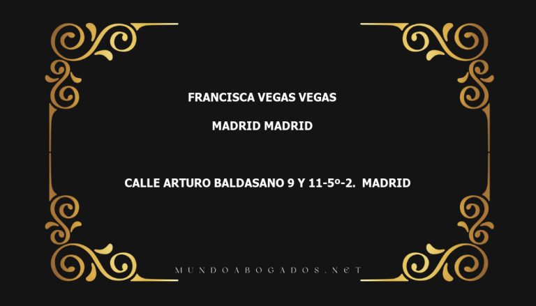 abogado Francisca Vegas Vegas en la localidad de Madrid