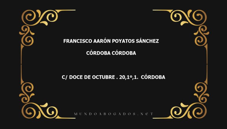 abogado Francisco Aarón Poyatos Sánchez en la localidad de Córdoba