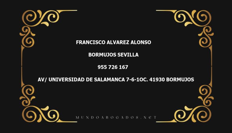 abogado Francisco Alvarez Alonso en la localidad de Bormujos