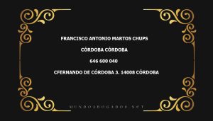 abogado Francisco Antonio Martos Chups en la localidad de Córdoba