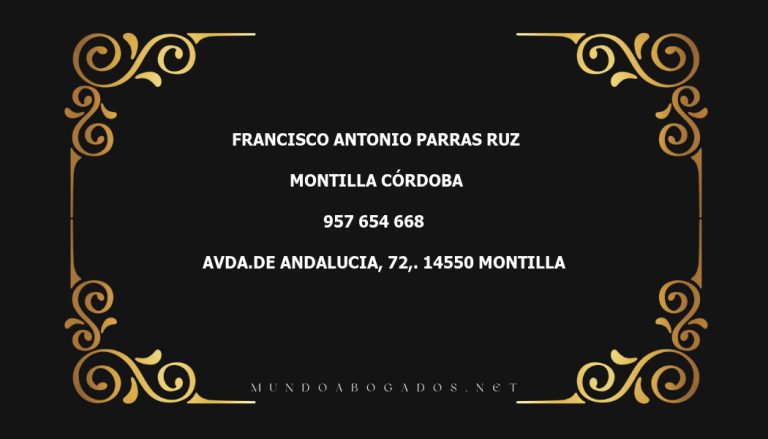 abogado Francisco Antonio Parras Ruz en la localidad de Montilla