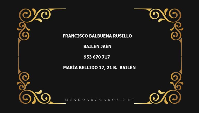 abogado Francisco Balbuena Rusillo en la localidad de Bailén