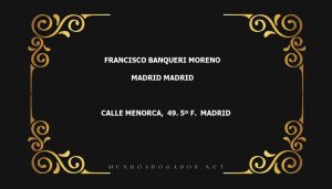 abogado Francisco Banqueri Moreno en la localidad de Madrid