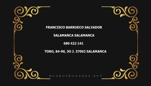 abogado Francisco Barrueco Salvador en la localidad de Salamanca