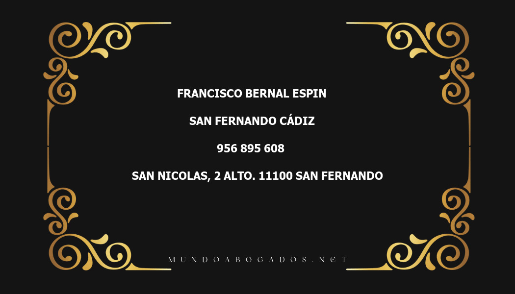 abogado Francisco Bernal Espin en la localidad de San Fernando