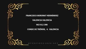 abogado Francisco Boronat Hernández en la localidad de Valencia