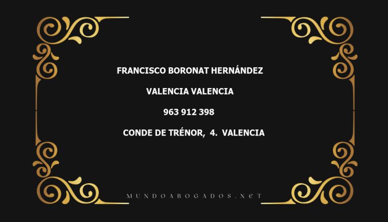 abogado Francisco Boronat Hernández en la localidad de Valencia