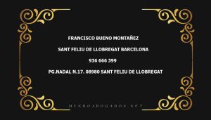 abogado Francisco Bueno Montañez en la localidad de Sant Feliu de Llobregat