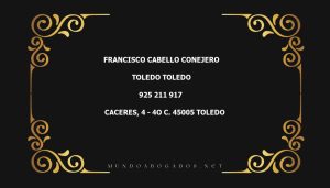 abogado Francisco Cabello Conejero en la localidad de Toledo