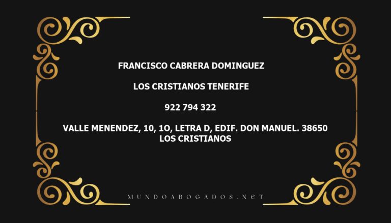 abogado Francisco Cabrera Dominguez en la localidad de Los Cristianos