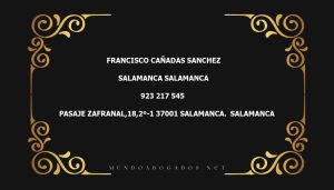 abogado Francisco Cañadas Sanchez en la localidad de Salamanca