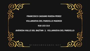 abogado Francisco Casiano Rueda Perez en la localidad de Villanueva del Pardillo