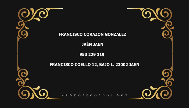 abogado Francisco Corazon Gonzalez en la localidad de Jaén