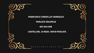 abogado Francisco Cordellat Gonzalez en la localidad de Mislata