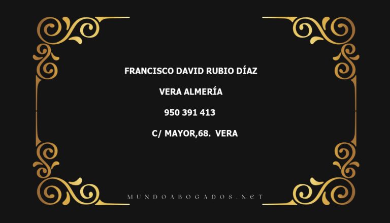 abogado Francisco David Rubio Díaz en la localidad de Vera