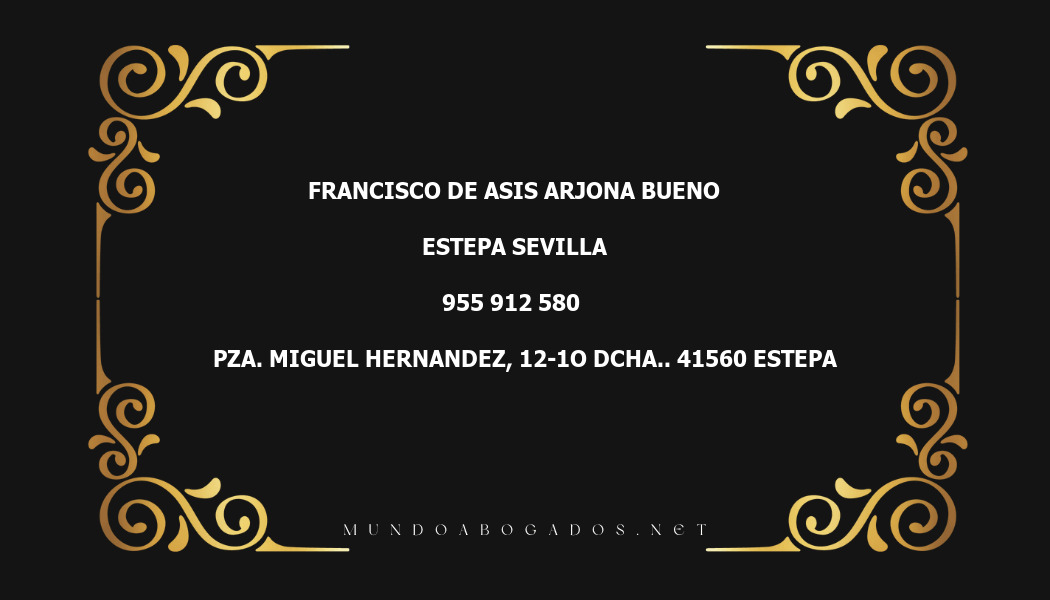 abogado Francisco De Asis Arjona Bueno en la localidad de Estepa