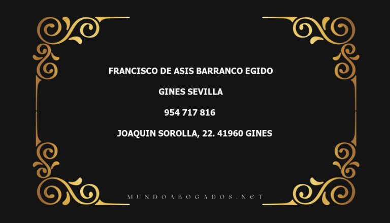 abogado Francisco De Asis Barranco Egido en la localidad de Gines